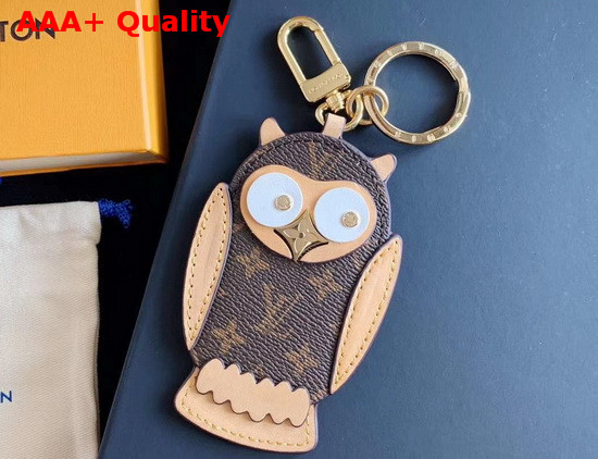 Louis Vuitton Owl Bag Charm and Key Holder Monogram Canvas and Calf Leather Replica