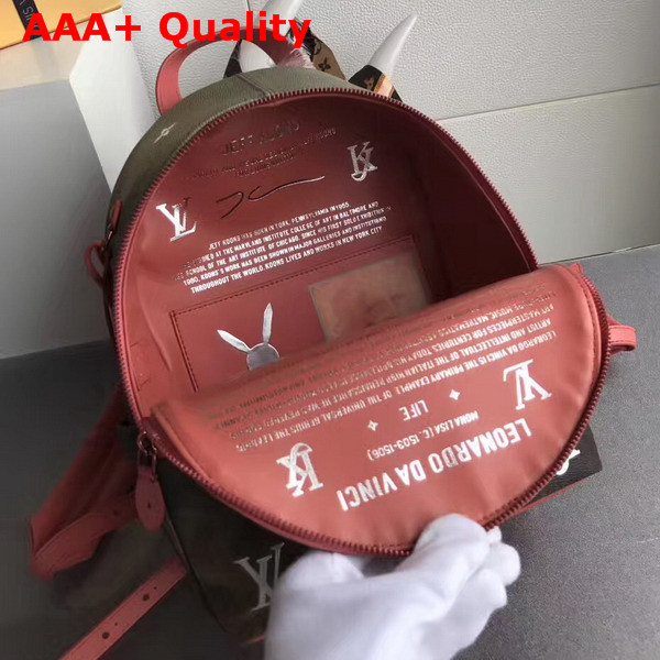 Louis Vuitton Palm Springs Backpack Da Vinci Printing Gold Monogram Serti Reflective Metallic Letters M43375 Replica