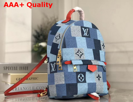 Louis Vuitton Palm Springs Mini Backpack Monogram Denim Canvas with a Pattern of Patchwork Squares Motifs M45043 Replica