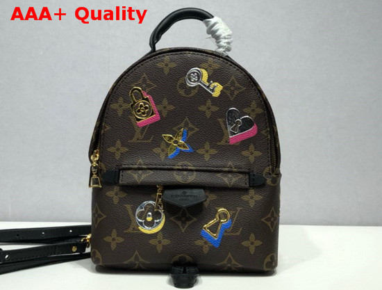 Louis Vuitton Palm Springs Mini Backpack with Lock Key and Flower Motifs M44367 Replica