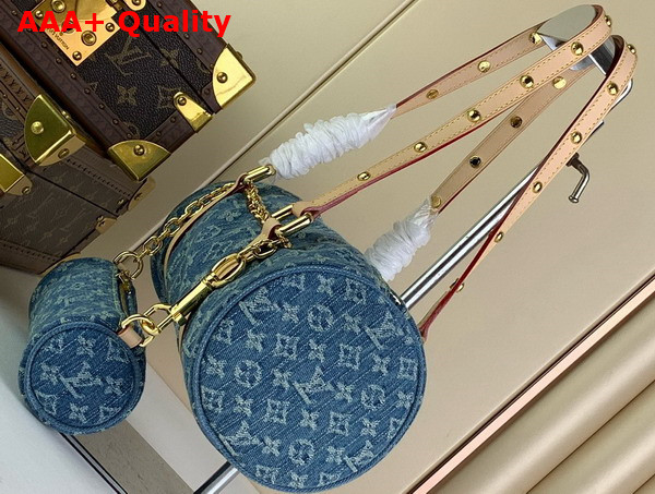 Louis Vuitton Papillon Bag in Denim Blue Monogram Denim M46830 Replica