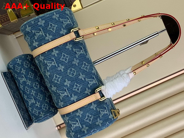 Louis Vuitton Papillon Bag in Denim Blue Monogram Denim M46830 Replica