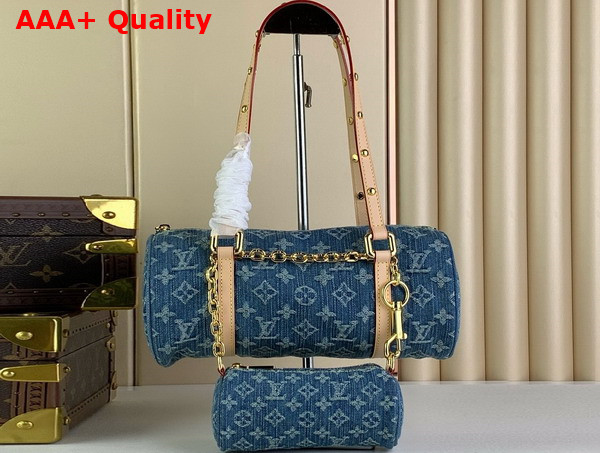 Louis Vuitton Papillon Bag in Denim Blue Monogram Denim M46830 Replica