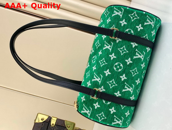 Louis Vuitton Papillon Handbag in Green Monogram Jacquard Velvet M46206 Replica