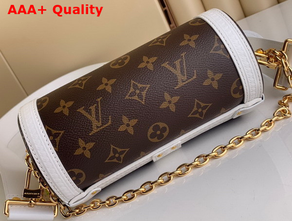 Louis Vuitton Papillon Trunk Handbag Combines Canvas with White Leather Trim M81485 Replica