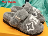 Louis Vuitton Paseo Flat Comfort Mule Grey Shearling 1AACS2 Replica