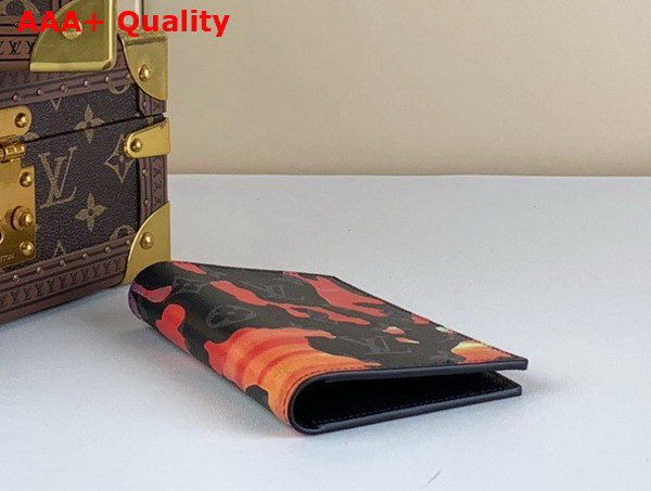 Louis Vuitton Passport Cover Red and Orange Sunset Monogram Eclipse Coated Canvas M81850 Replica