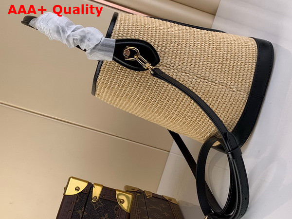 Louis Vuitton Petit Bucket Black Synthetic Knitted Raffia M59961 Replica