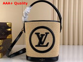 Louis Vuitton Petit Bucket Black Synthetic Knitted Raffia M59961 Replica