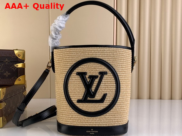 Louis Vuitton Petit Bucket Black Synthetic Knitted Raffia M59961 Replica