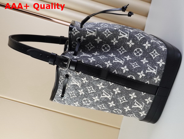 Louis Vuitton Petit Noe Bucket Bag in Gray Monogram Jacquard Denim Replica