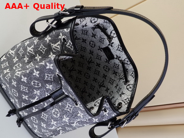 Louis Vuitton Petit Noe Bucket Bag in Gray Monogram Jacquard Denim Replica