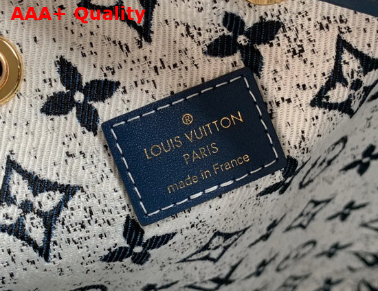 Louis Vuitton Petit Noe Bucket Bag in Navy Blue Denim Jacquard Textile M59606 Replica
