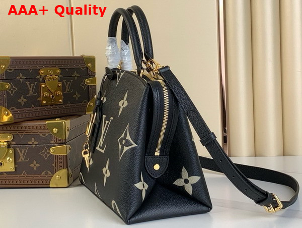 Louis Vuitton Petit Palais Black and Beige Bicolor Monogram Empreinte Leather M58913 Replica