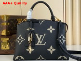 Louis Vuitton Petit Palais Black and Beige Bicolor Monogram Empreinte Leather M58913 Replica