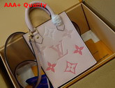 Louis Vuitton Petit Sac Plat Bouton de Rose Pink Monogram Empreinte Leather Replica