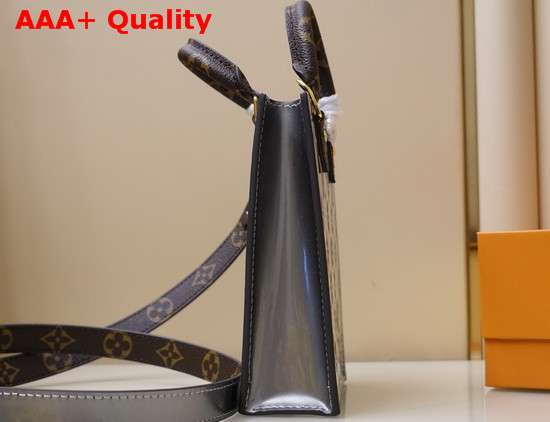Louis Vuitton Petit Sac Plat Monogram Vernis Leather Metallic Taupe Grey M90564 Replica