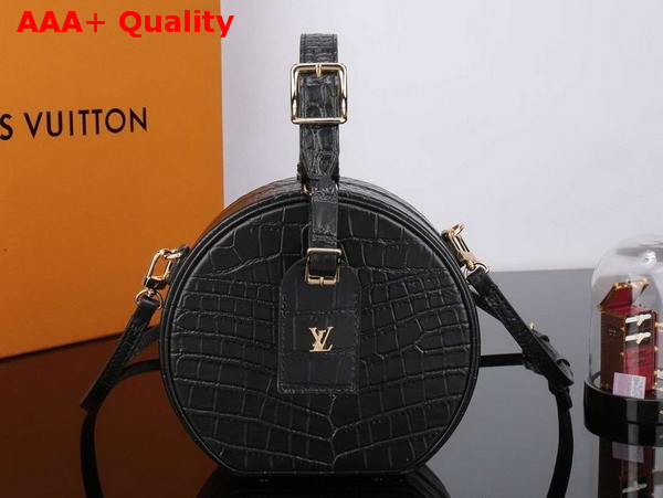 Louis Vuitton Petite Boite Chapeau Black Crocodilian Leather Replica
