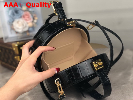 Louis Vuitton Petite Boite Chapeau Black Crocodilien Brillant N93597 Replica
