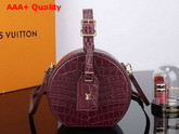 Louis Vuitton Petite Boite Chapeau Burgundy Crocodilian Leather Replica
