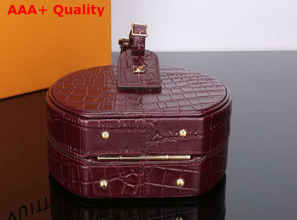 Louis Vuitton Petite Boite Chapeau Burgundy Crocodilian Leather Replica