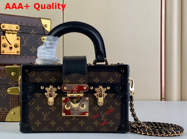 Louis Vuitton Petite Malle Capitale Handbag in Monogram Coated Canvas and Cowhide Leather Trim M46755 Replica