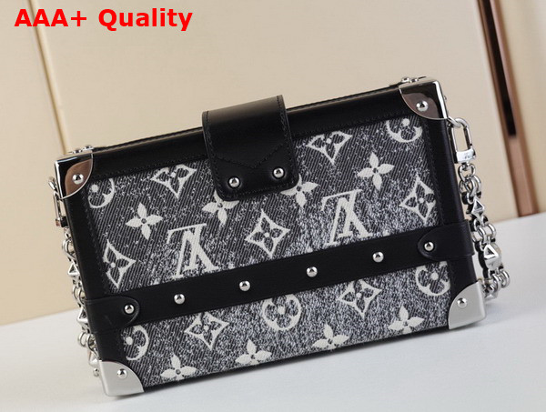 Louis Vuitton Petite Malle Gray Monogram Jacquard Denim M21462 Replica