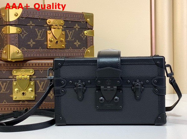 Louis Vuitton Petite Malle Handbag in All Black Cowhide Leather M24303 Replica