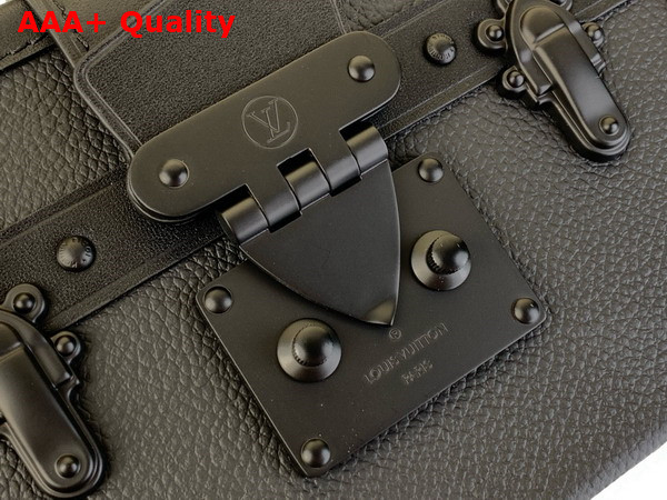 Louis Vuitton Petite Malle Handbag in All Black Cowhide Leather M24303 Replica