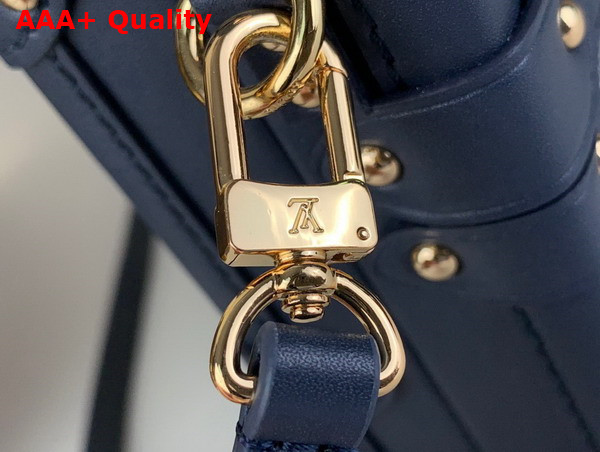 Louis Vuitton Petite Malle Handbag in Blue Monoglam Coated Canvas Replica