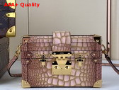 Louis Vuitton Petite Malle Handbag in Golden Hour Brilliant Alligator Leather N81976 Replica