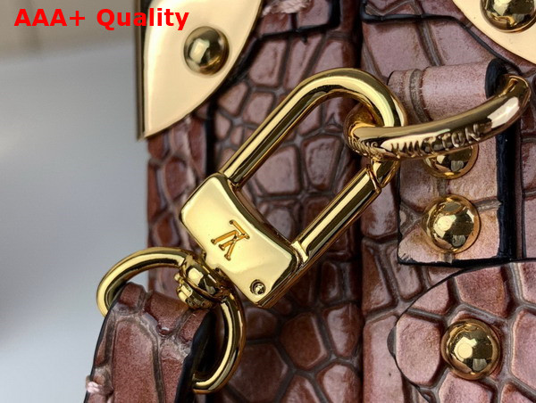 Louis Vuitton Petite Malle Handbag in Golden Hour Brilliant Alligator Leather N81976 Replica
