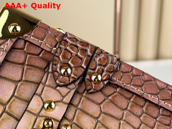 Louis Vuitton Petite Malle Handbag in Golden Hour Brilliant Alligator Leather N81976 Replica