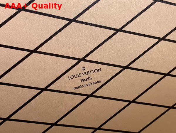 Louis Vuitton Petite Malle Handbag in Pearl White Lizard Leather Effect Cowhide Leather Replica