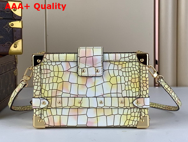 Louis Vuitton Petite Malle Handbag in Yellow Brilliant Alligator Leather Replica