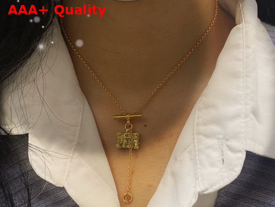 Louis Vuitton Petite Malle Necklace Gold Color Hardware M00568 Replica