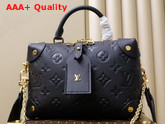 Louis Vuitton Petite Malle Souple Black Monogram Empreinte Leather M45393 Replica