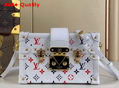 Louis Vuitton Petite Malle Tricolore is Made From White Lambskin with a Monogram in Red White and Blue M23541 Replica