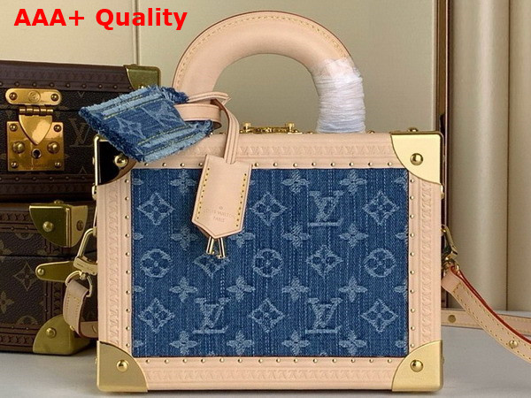 Louis Vuitton Petite Valise Denim Bleu Monogram Denim Canvas with Natural Cowhide Leather M24161 Replica