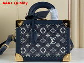 Louis Vuitton Petite Valise Navy Blue Shiny Monogram Pattern M10201 Replica