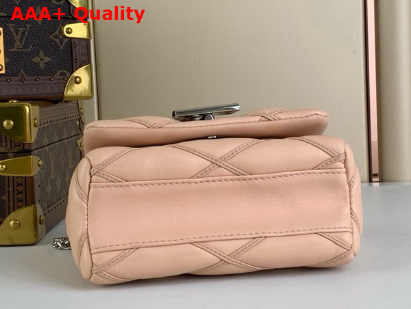 Louis Vuitton Pico Go 14 Bag in Beige Quilted Lambskin in the Distinctive Malletage Pattern Replica