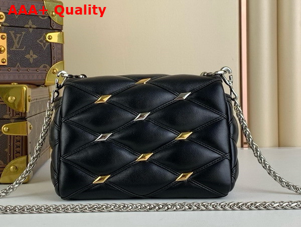 Louis Vuitton Pico Go 14 Bag in Black Quilted Lambskin in the Distinctive Malletage Pattern M24246 Replica