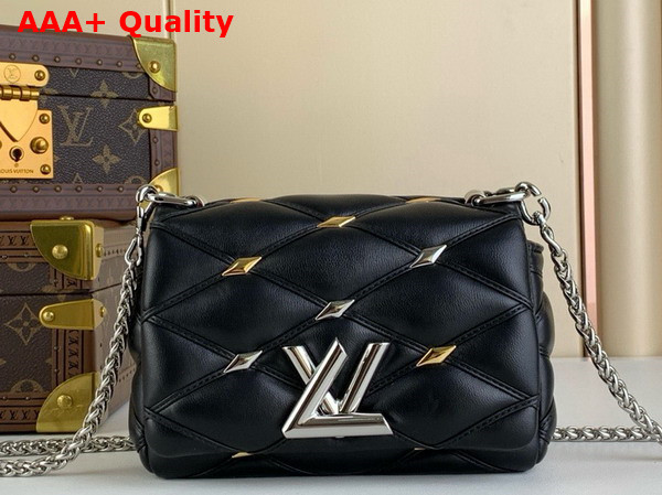 Louis Vuitton Pico Go 14 Bag in Black Quilted Lambskin in the Distinctive Malletage Pattern M24246 Replica