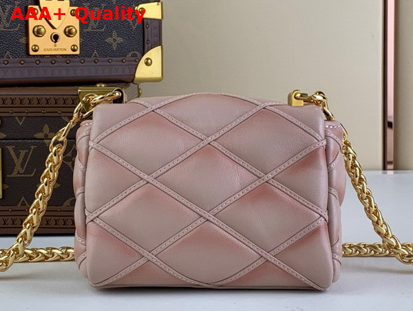 Louis Vuitton Pico Go 14 Handbag in Beige and Pink Quilted Lambskin M82752 Replica