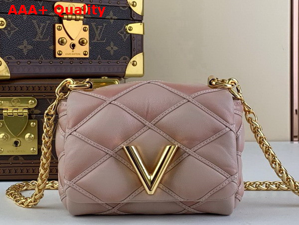 Louis Vuitton Pico Go 14 Handbag in Beige and Pink Quilted Lambskin M82752 Replica