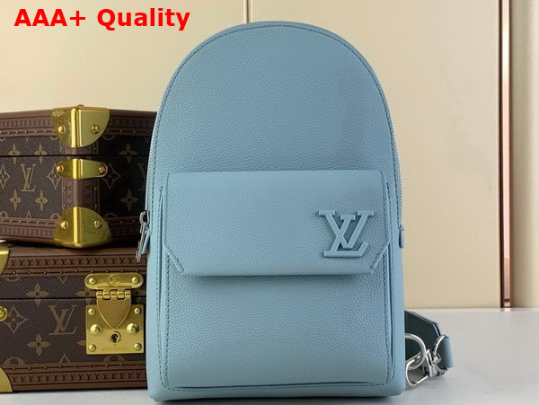 Louis Vuitton Pilot Slingbag in Cloud Blue Cowhide Leather Replica