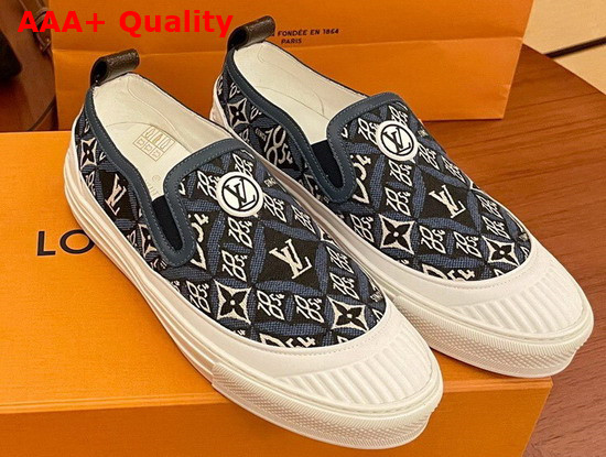 Louis Vuitton Playtime Slip On Sneaker in Blue Since 1854 Jacquard Canvas Replica