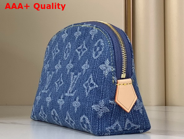 Louis Vuitton Pochette Cosmetique PM Blue Monogram Denim Replica