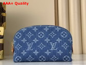 Louis Vuitton Pochette Cosmetique PM Blue Monogram Denim Replica