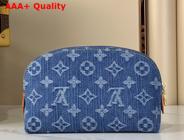 Louis Vuitton Pochette Cosmetique PM Blue Monogram Denim Replica